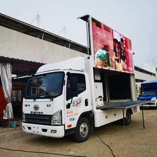 广告车配置 解放LED广告宣传车 LED流动彩屏舞台车