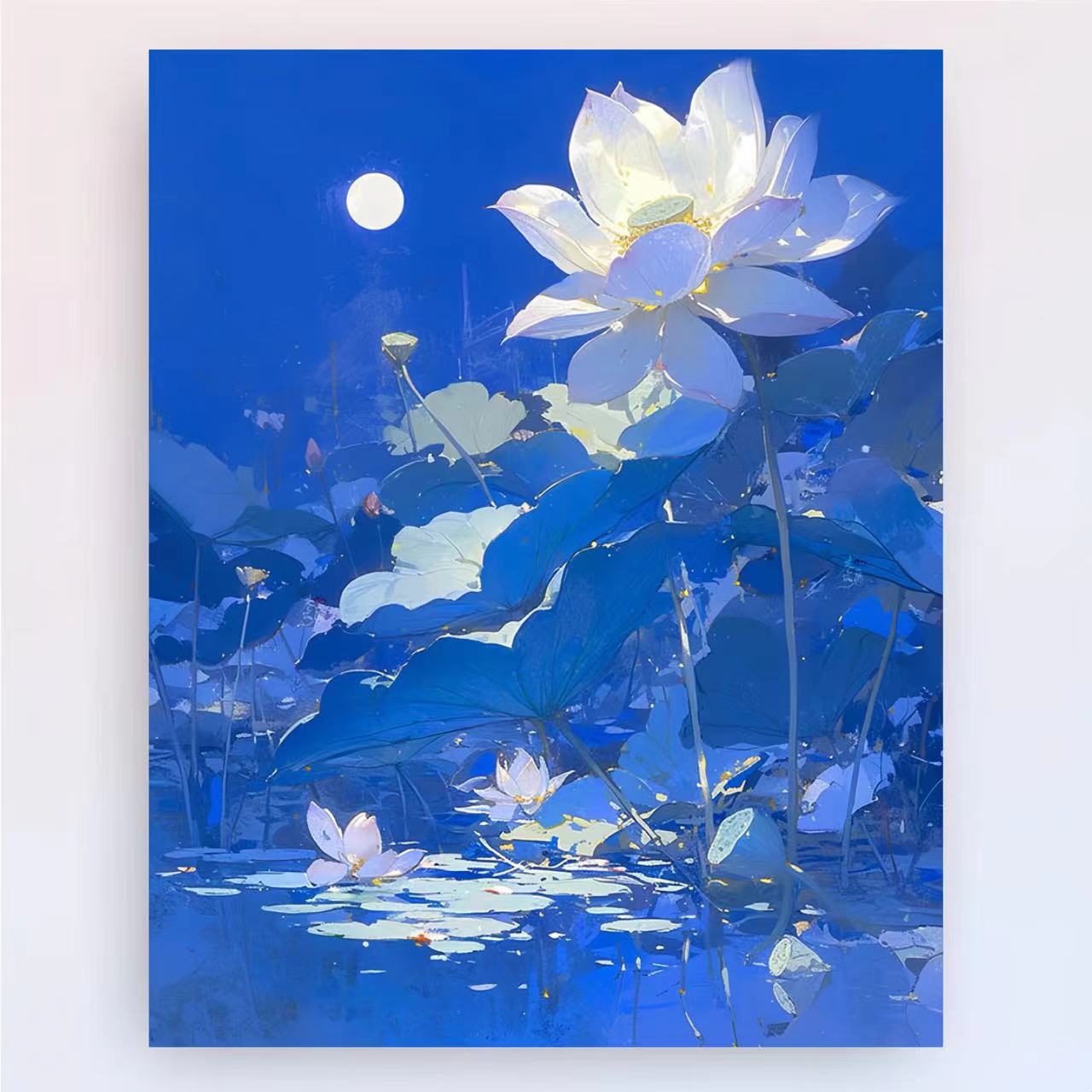 Manual DIY productos de pintura al óleo de estilo chino, plantas, flores, paisajes decorativos estéticos, pintura colgante, nicho fresco, pintura a mano