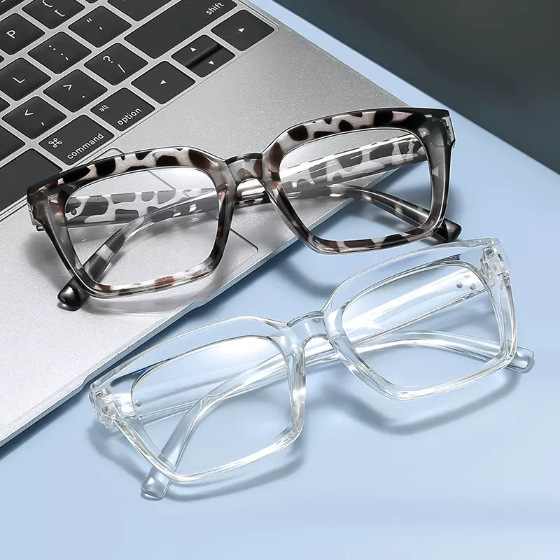 欧美个性方形蓝光眼镜圆脸复古文艺平光镜潮流ins简约素颜眼镜框