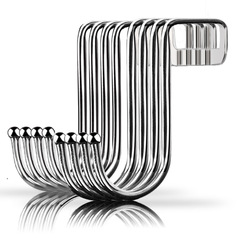 PK7J Stainless Steel Bedside Cabinet Door Hook Double Hook S-Shaped Clothes Hangar Bathroom Kitchen Hook S-Hook