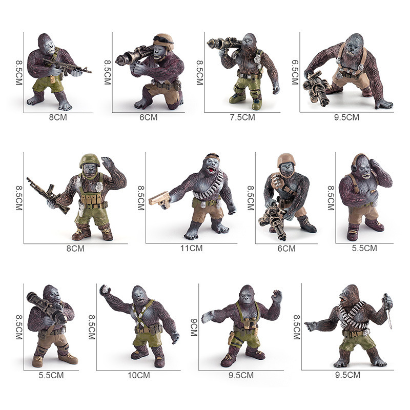 Simulación transfronteriza guerrero modelo de orangutan King Kong batalla mono sólido samurai orangutan mesa estático juguetes