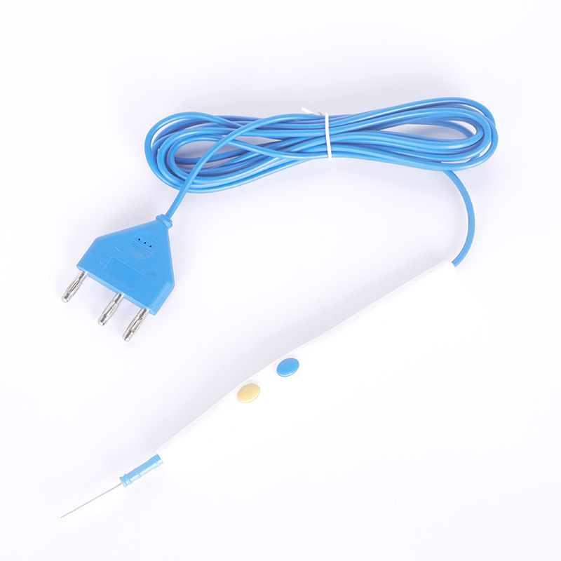 Cable de alimentación para enchufe de lápiz médico de electrodo de alta frecuencia, equipo médico azul, cable de conexión de lápiz eléctrico de tres núcleos de una sola etapa