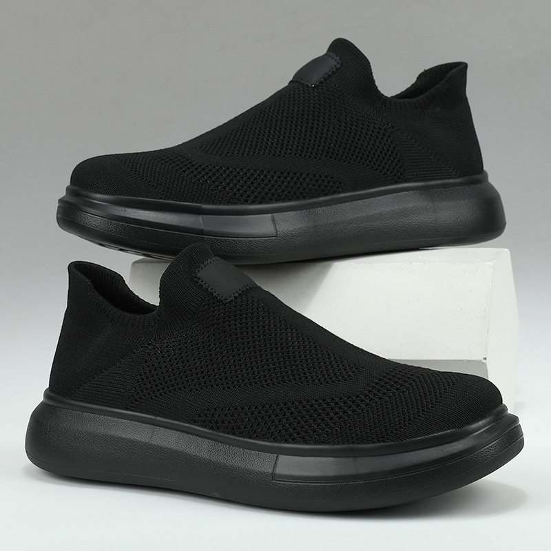 Zapatos de los hombres del verano transpirable nuevo vuelo de malla tejida superficie versátil zapatilla de deporte de los hombres zapatos casuales de moda zapatos de los hombres