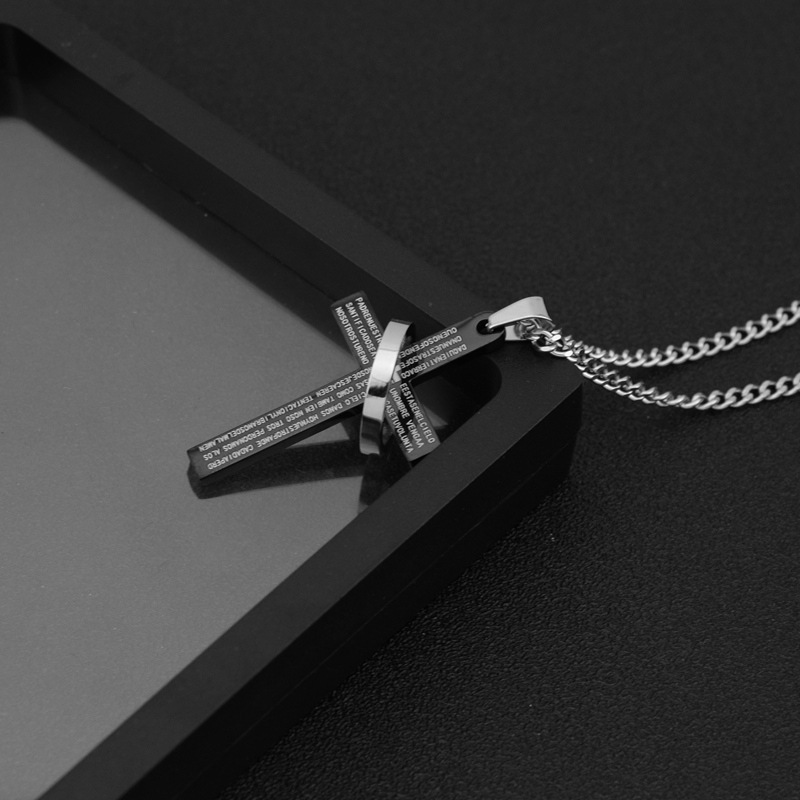 Casual Simple Style Cross Letter Titanium Steel Polishing Pendant Necklace display picture 15