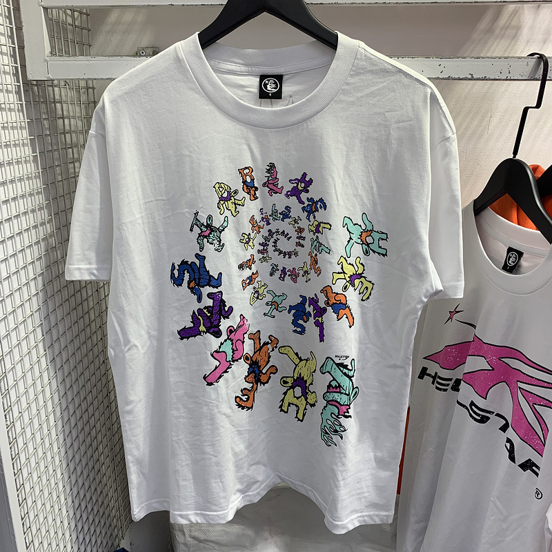 クロスボーダー新しい夏アメリカンレトロ半袖クリエイティブレタープリントルーズトレンディブランド半袖Tシャツトップス男性と女性用|undefined