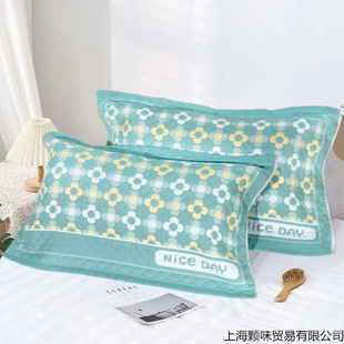 Pillow Towel Pure Cotton Xinjiang Cotton Pillow Towel Multi-Layer Gauze Four Seasons Household Adult Student Big Pillow