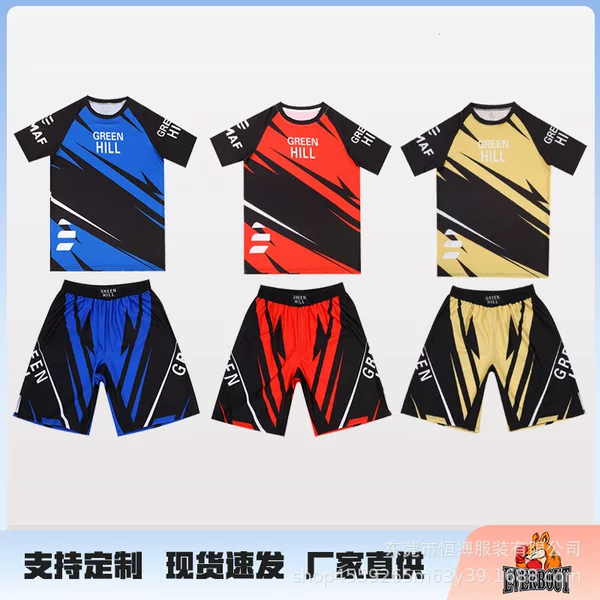 Sanda Uniform Set for Men, Women, and Children, Muay Thai Shorts, Martial Arts Training Clothing, Quick-Dry Breathable Sports Wear, Cross-Border