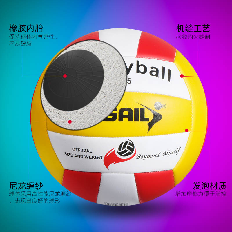 REGAIL thickened indoor and outdoor standard volleyball school teaching volleyball soft leather training competition beach volleyball