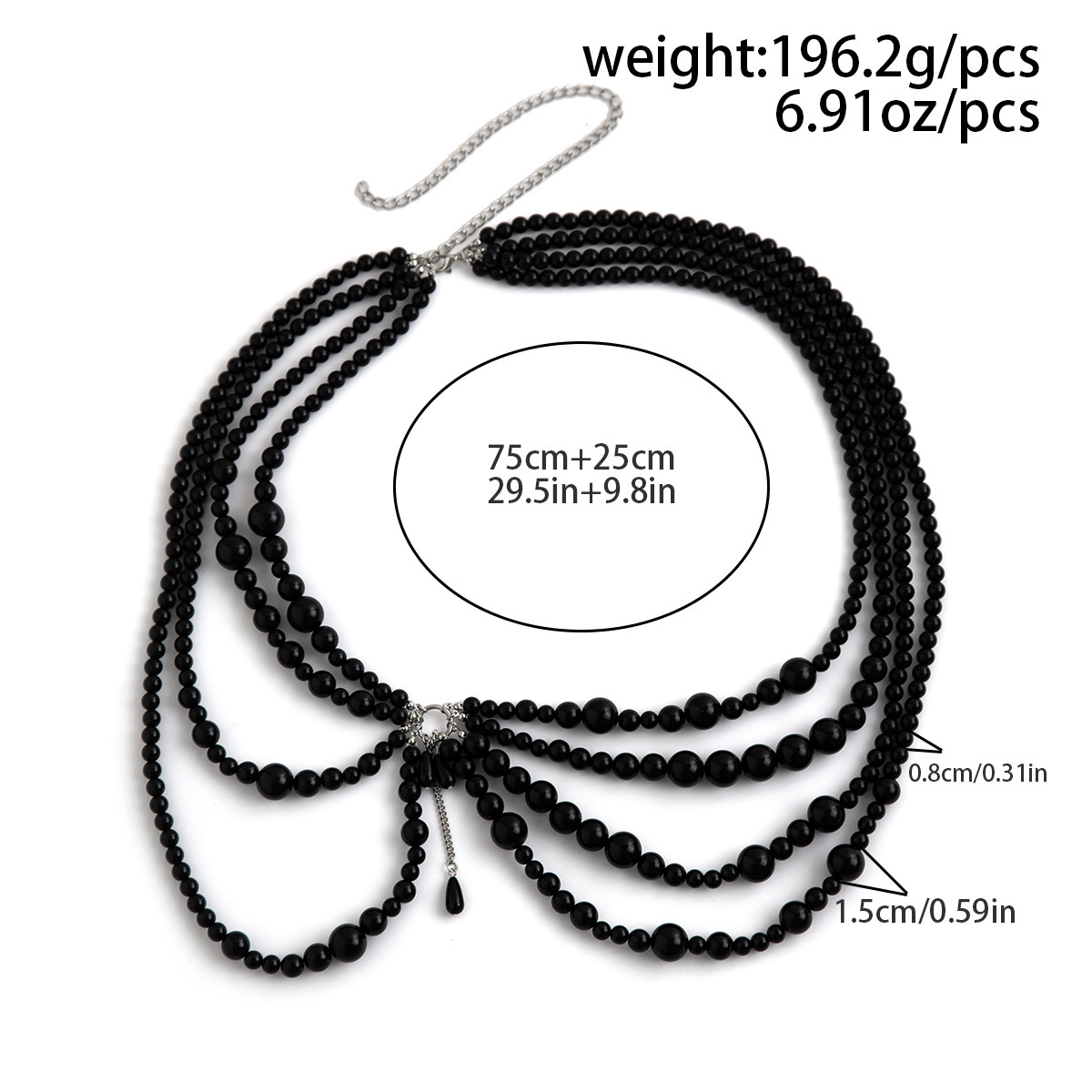 145g Weight Waist Chain Classification 1 Piece Quantity Holiday, Beach Occasion Plastic Material Pearl Pattern Women's Gender Tassel Design Elegant, Sexy Style Elegant Sexy Pearl Plastic Tassel Women's Chain Belts 23