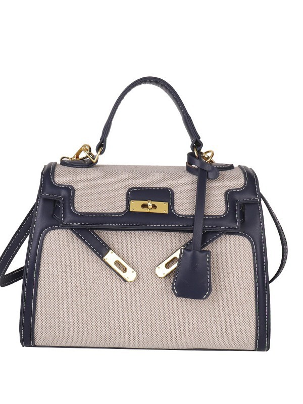 Costuras de color de contraste de textura de alta calidad Bolso Kelly portátil transfronterizo femenino nueva moda casual retro bolso de mensajero de un solo hombro