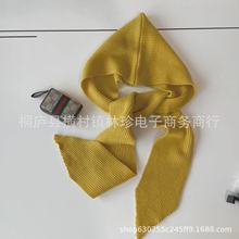 披肩围脖帽一体保暖秋冬天毛线针织韩版外搭配 连帽巾