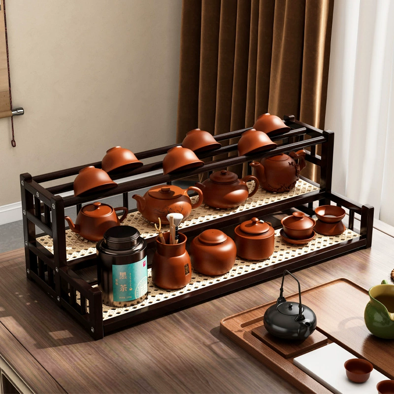 Подставка для чайных чашек, стеллаж для хранения чайной комнаты, новый настольный стеллаж в китайском стиле, чайный столик, стеллаж для демонстрации чайных украшений, небольшое хранилище