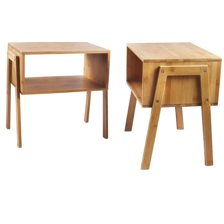 맞춤형 대나무 침대 옆 테이블 거실 용 쌓을 수있는 사이드 테이블 침실 발코니 연구 세련되고 편리함