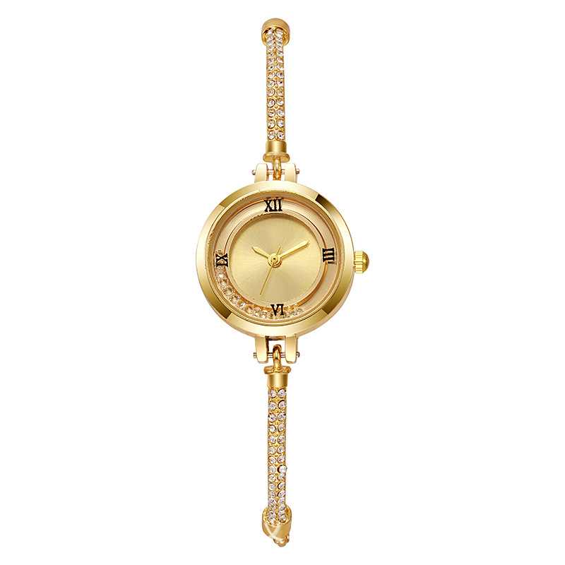 Pulsera literal de diamantes rotos de sensación de nicho de alta gama, reloj, cinturón pequeño, nuevo reloj de mujer de cuarzo de arena movediza de celebridades de Internet al por mayor