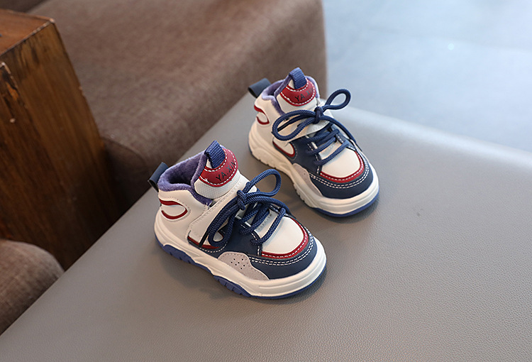 Girls' Sports Shoes 2024 Autumn and Winter New Trendy Brand High-Top Sneakers Cute Cartoon Decoration Boys' Second Cotton Casual Shoes_voghion.com