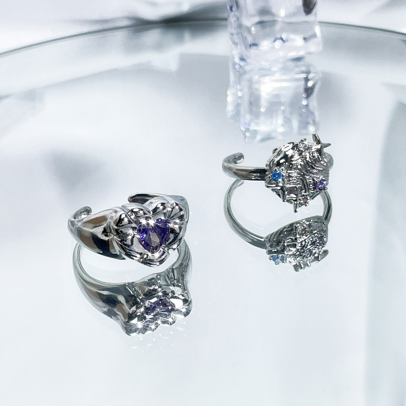 10g Weight Zircon Inlay Material Open Rings Classification Adjustable Ring Size 1 Piece Quantity Daily, Street Occasion Copper Material Star, Heart Shape, Butterfly Pattern Women's Gender Plating, Inlay Design IG Style, Cool Style Style Wholesale IG Style Cool Style Star Heart Shape Butterfly Copper Plating Inlay Zircon Open Rings 8