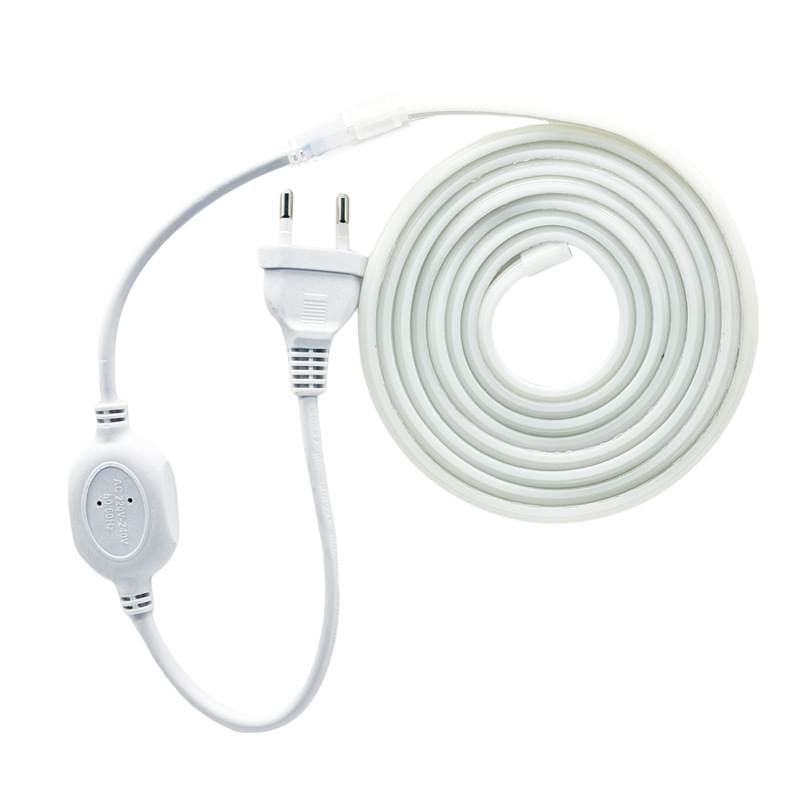 Tira de Luz LED de Silicona Sólida Cob, Barra de Luz de Alto Voltaje 220v, Autoadhesiva, Flexible, Impermeable para Exteriores, Luz Ambiental para Sala de Estar y Techo