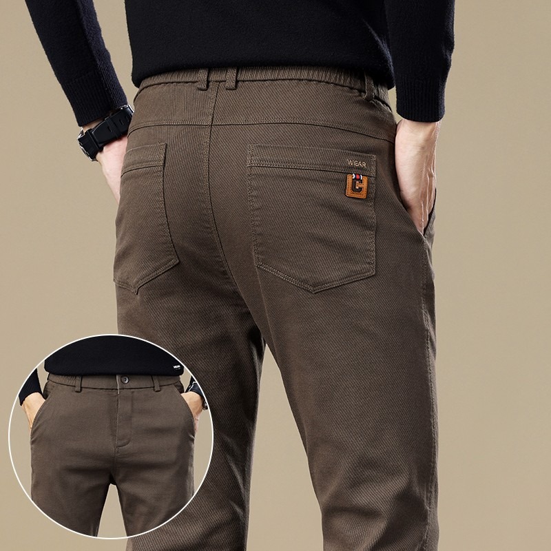 Autumn and Winter New Casual Pants for Men, Straight-Leg Trendy Versatile Business Office Dress Pants, Slim Fit, Wrinkle-Resistant Long Trousers