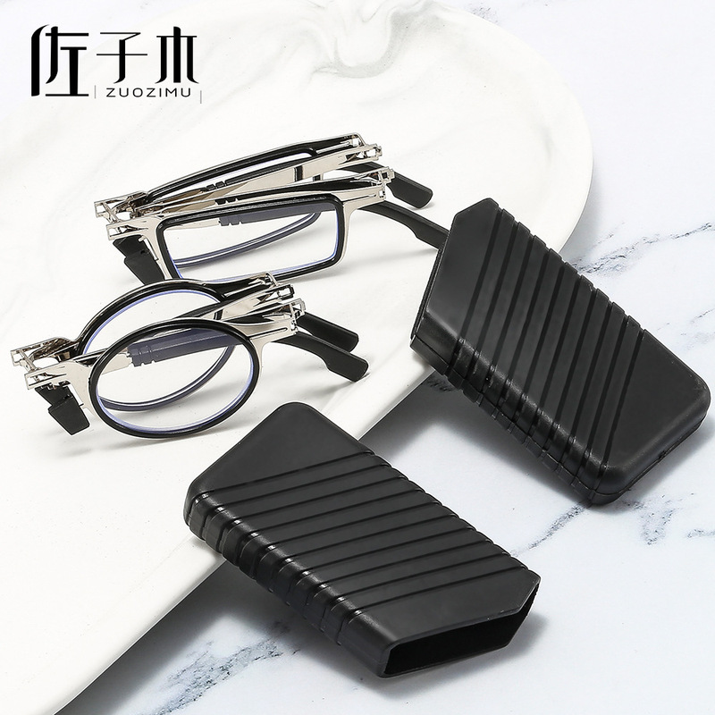 Factory wholesale full frame ultra light thin metal fashion reading glasses portable folding anti-radiation blue light reading glasses