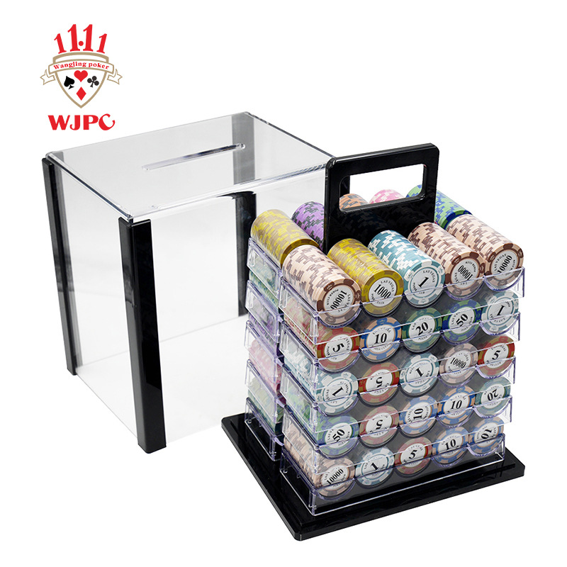 chip chip storage box thickening capacity Acrylic Chips Box Texas poker Coin boxes transparent