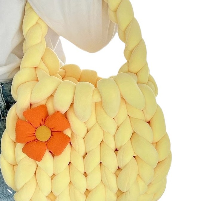 Accesorios de relleno de algodón islandés hilo diy bolsas de mano tejidas alfombras de alfombra de hilo de lana super gruesa ganchillo