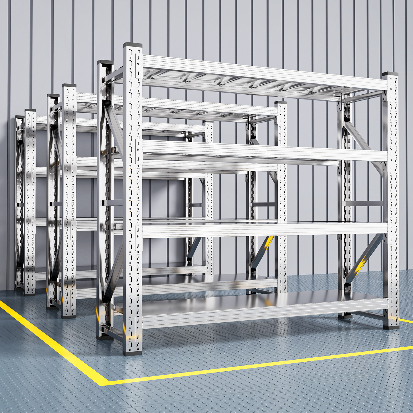 Estantes de acero inoxidable taller Estantes multicapa Estantes de almacenamiento de cocina Estantes de almacenamiento de fábrica Estantes de acero inoxidable Estantes pesados
