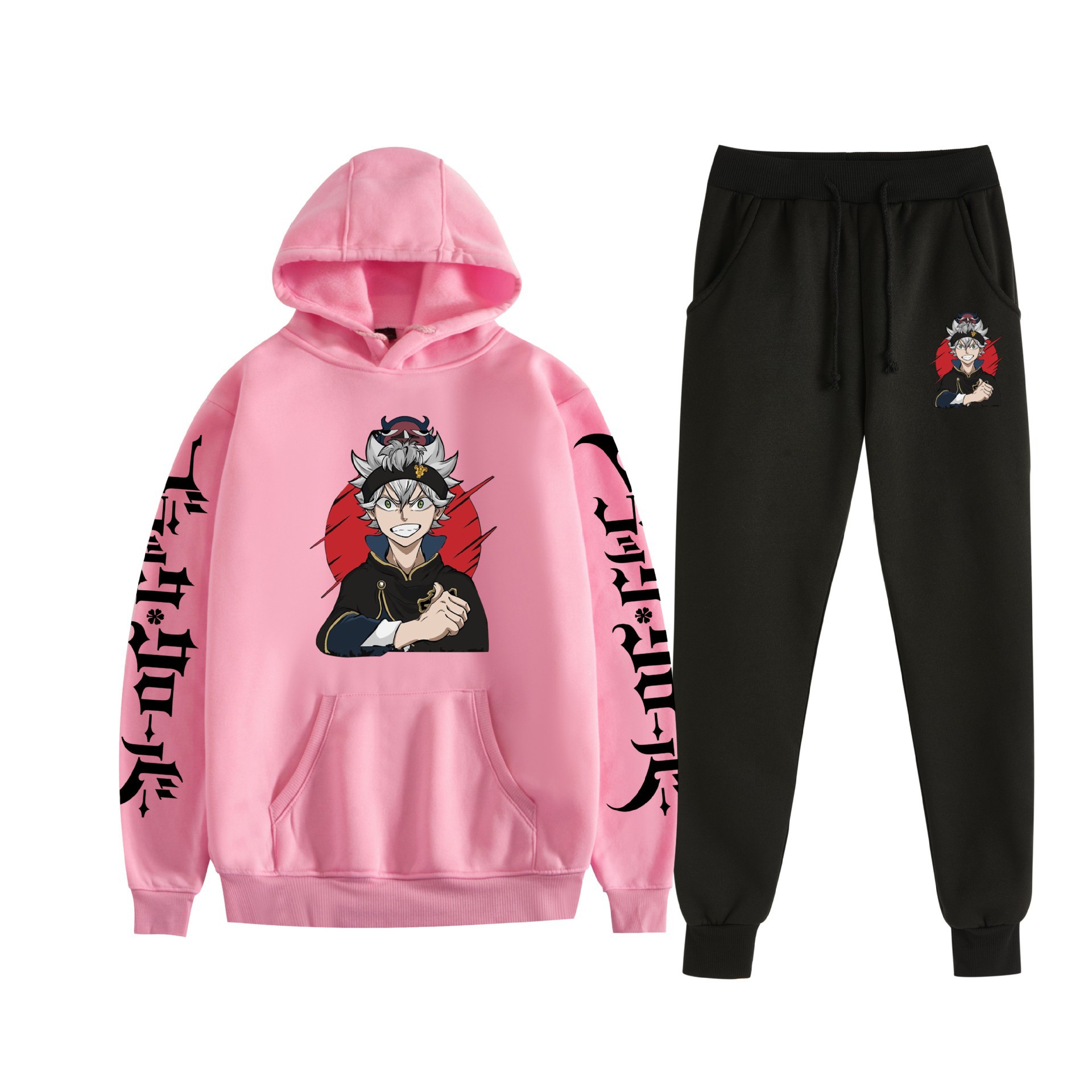 Comercio exterior nuevo estilo riman black trébol de cuatro hojas-Black Clover suéter con capucha corsés traje de dos piezas