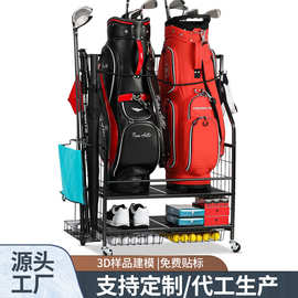 跨境亚马逊高尔夫球包架车库收纳货架展示架高尔夫置物架