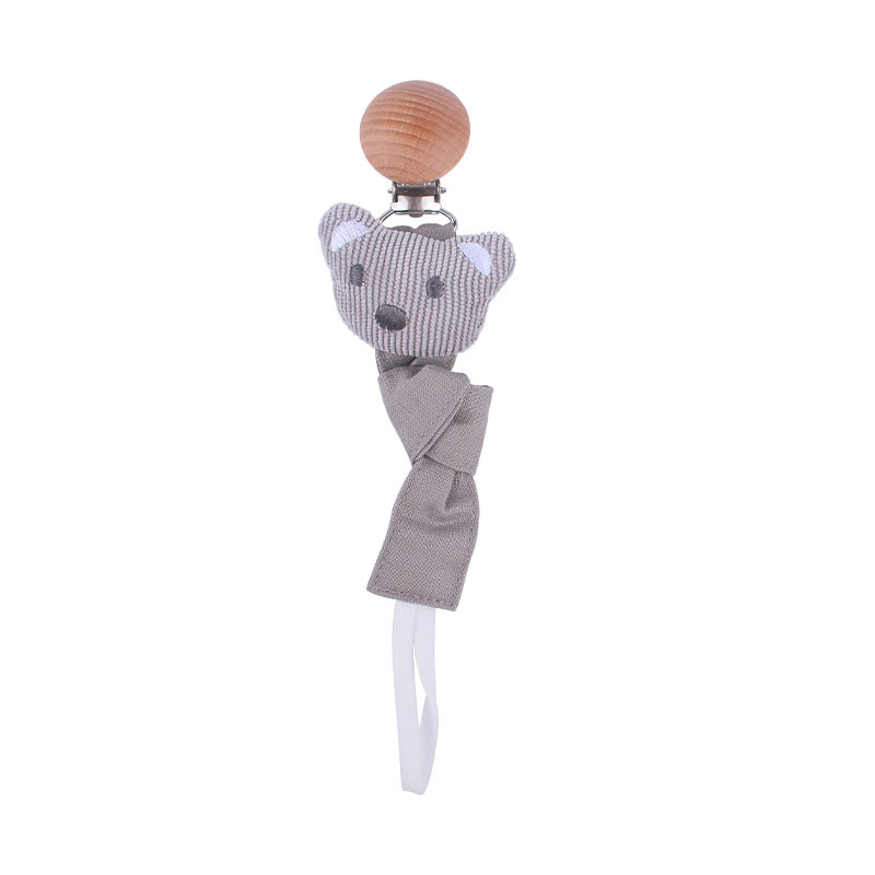 Nuevos suministros para bebés clip de chupete de haya estrella estilo animal algodón Lino cinta chupete cuerda bebé chupete cadena