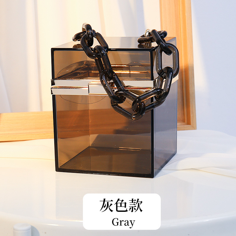 Bolso de caja cuadrada de acrílico transparente bolso portátil transparente de las mujeres bolso caliente transfronterizo bolso de acrílico del todo-fósforo de la moda