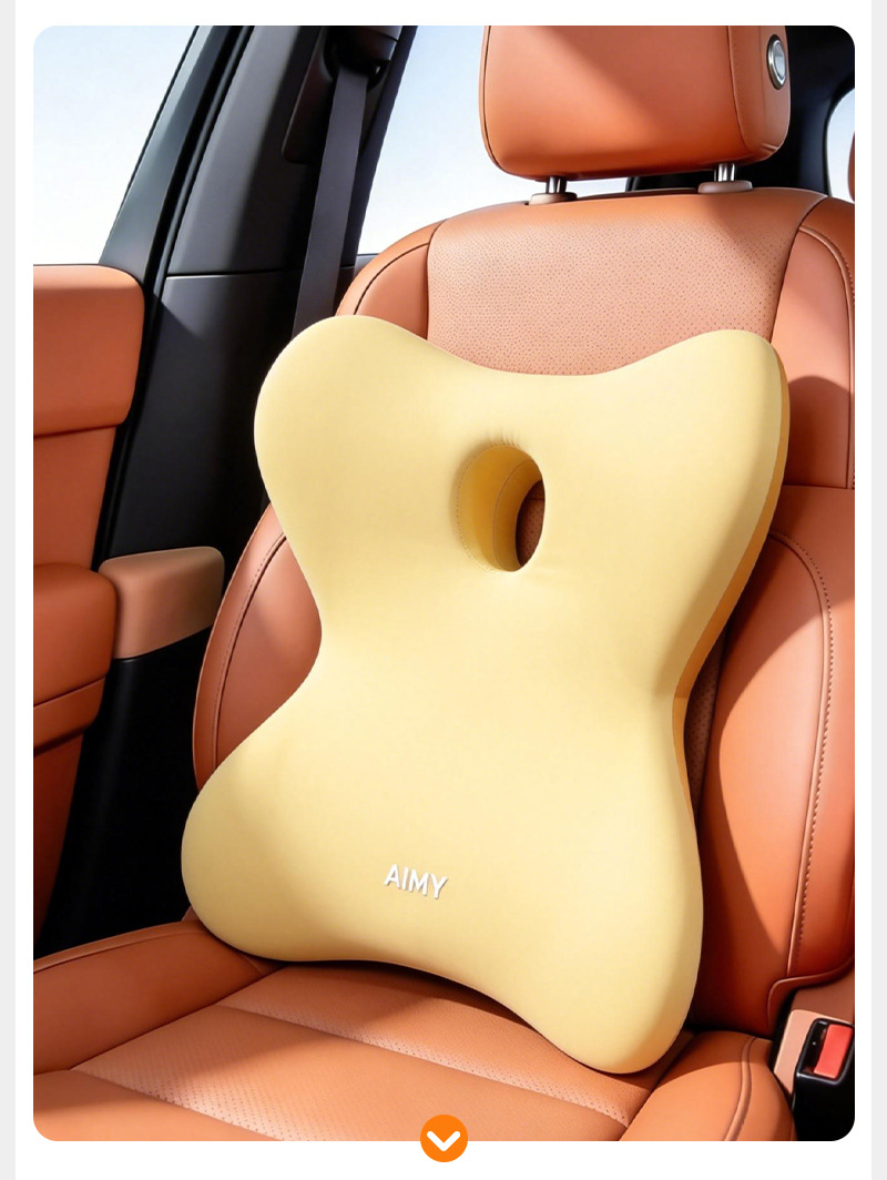 Factory-Made Memory Foam Lumbar Support Cushion for Car and Office, Long-Term Sitting Comfort, Slow Rebound Tailbone Pressure Relief Pad