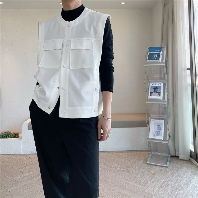 Niche Cowhide Motorcycle Leather Vest Son of Chaos Club Leather Vest Men's and Women's Same Leather Vest Waistcoat