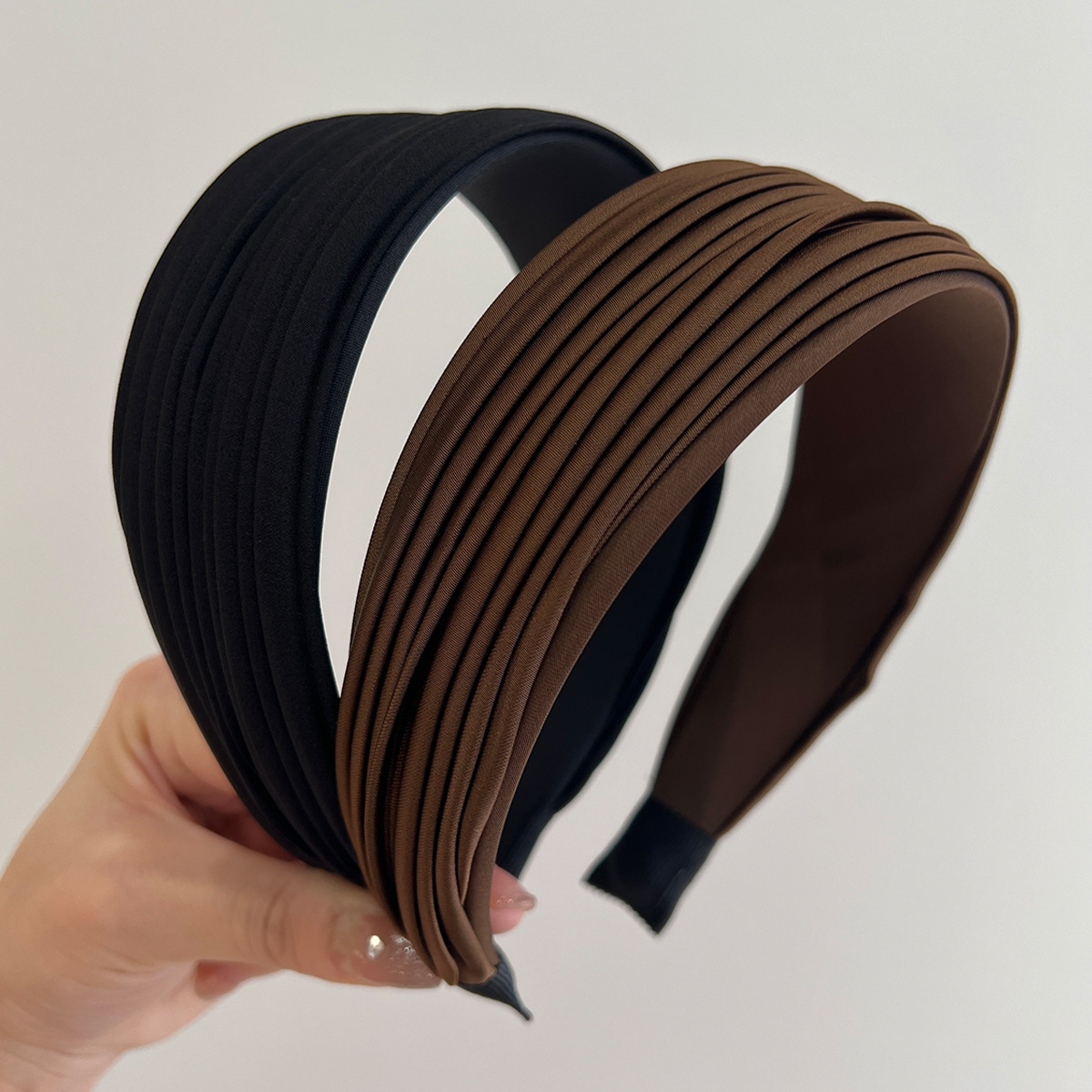 韓系簡約褶皺寬邊發卡發箍女2025新款高級感復古高顱頂頭箍頭飾品