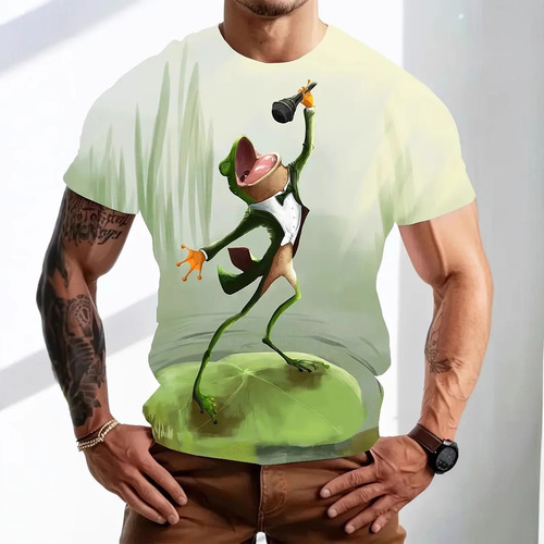 Cross-border Western Amazon 3D printed T-shirts for men, street fashion, funny animal crew neck short sleeves ME13