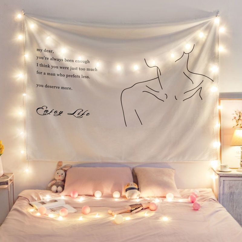 背景布ins风挂布墙布房间卧室装饰物宿舍网红背景挂毯墙面床头布|ru