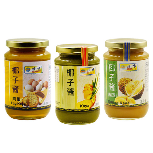 Haowei brand coconut jam kaya kaya jam Malaysian colorful durian jam canned bread spread 420g