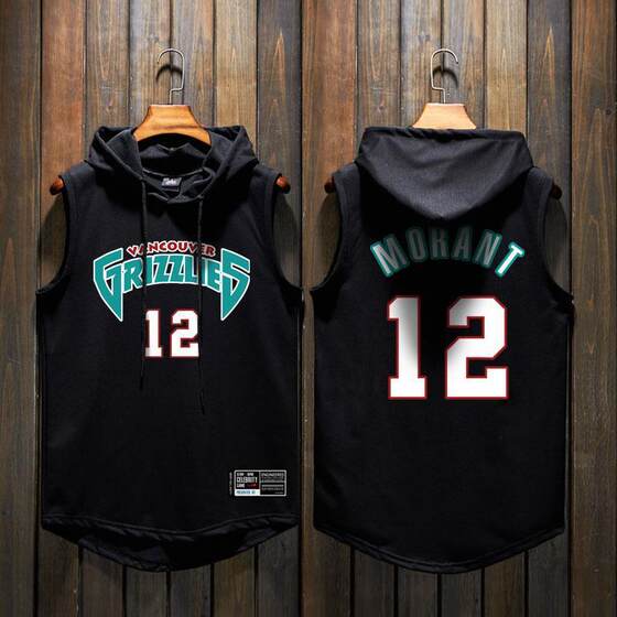 Vest Men's Basketball Sports Sleeveless T-shirt Grizzly Bear Morant No.12 Jersey Casual Hat Waistband Fashion 12