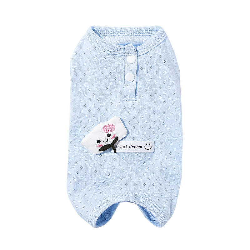 Bolso para perros de primavera y verano, traje de esterilización de nubes de ensueño dulce de cuatro patas, traje de aire acondicionado para gatos, ropa de peluche para mascotas