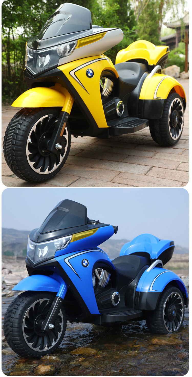 帮手描述图：儿童电动摩托车三轮车男女孩宝宝电瓶车小孩可坐人充