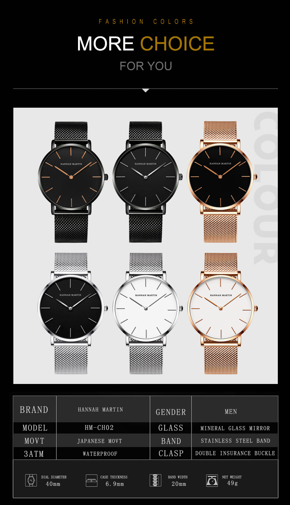 Montre étanche en maille d'acier de précision DW, Simple et Ultra fine, avec montre à Quartz, populaire pour hommes_voghion.com