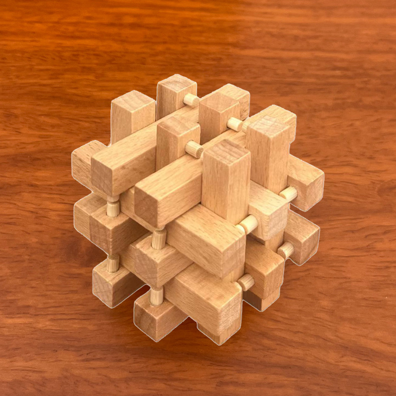 Luban Lock Kongming Lock conjunto completo juguetes educativos para Niños Estudiantes de la escuela primaria tamaño pequeño mini haya Kongming Lock fábrica fija