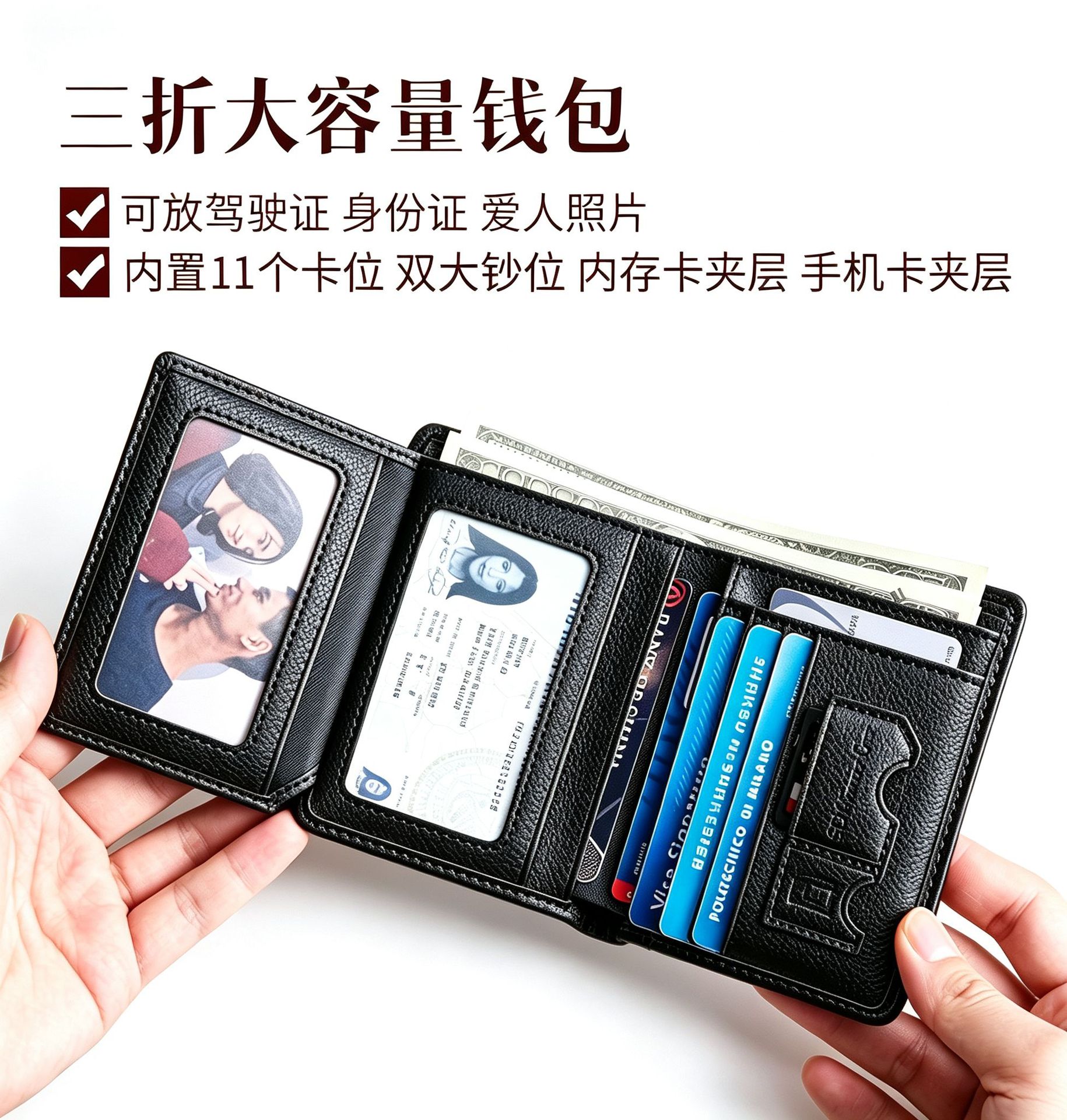 Father's Day Valentine's Day Luxury Gift Men's Automatic Buckle Leather Belt Wallet Set Genuine Cowhide Hot-Selling Online Waistband