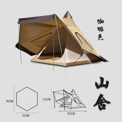 Çadırlar | Beach Camping - six-sided-brown-1129-spire-5-8-people-need-to-build