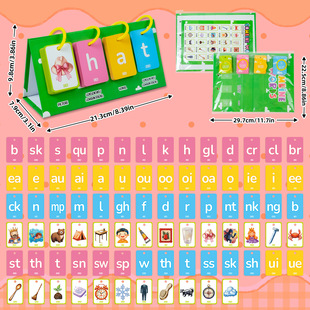 New 81 Children's Early Education Enlightenment Cards with Pictures and Pictures Combined with English Letters to Group Words Learning Toy Desktop Cards