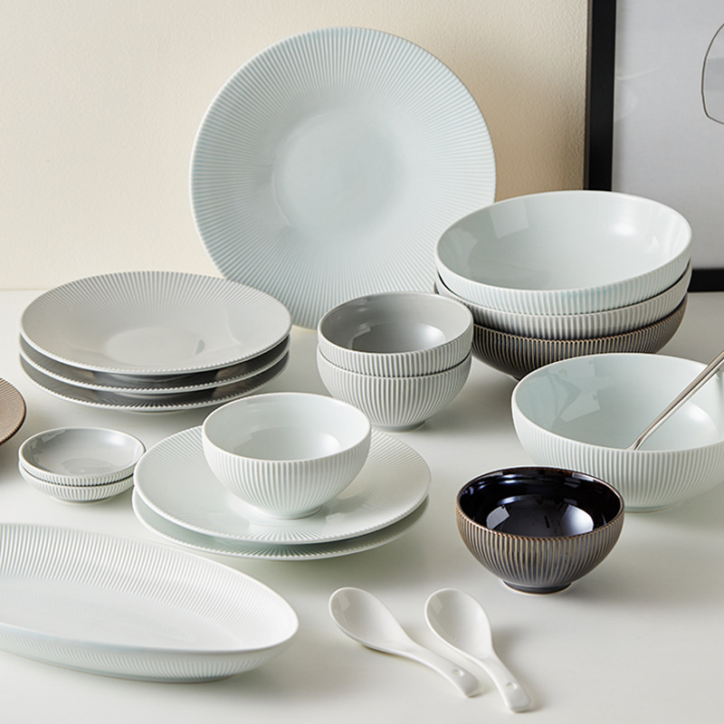 Moore Underglaze Colorful Bowl for Restaurant Dishes Nordic Simple Style Western Food Plate Household New Cross-border Export