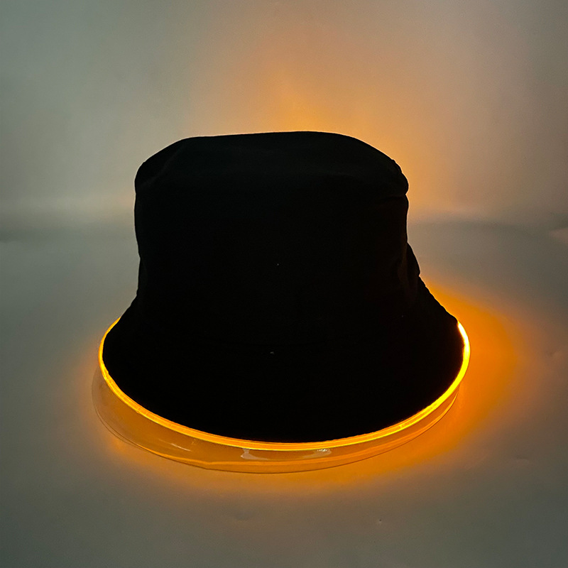 Ocio al aire libre sombrero para el sol luminoso de fibra óptica LED sombrero de pescador luminoso fiesta de festival de música de Halloween sombrero luminoso LED