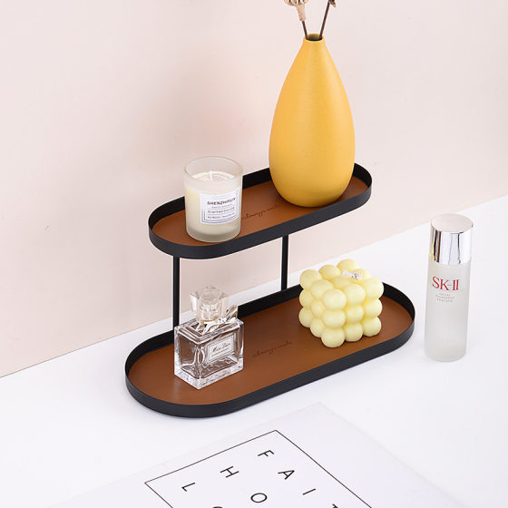 Creative Ins-style Iron Multi-layer Storage Rack Porch Ornaments Display Plate Aromatherapy Cosmetics Desktop Storage Rack