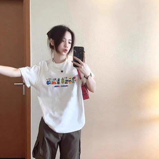 白色纯棉短袖t恤女夏2026新款设计感小众宽松慵懒风半袖上衣服潮