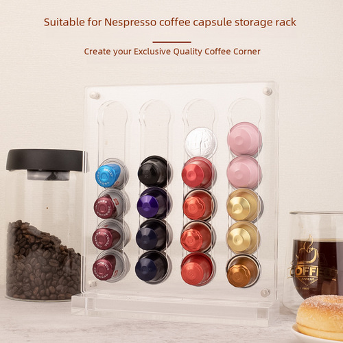 Capsule Coffee Storage Rack Box Acrylic Stand Suction Storage Display Stand Can Hold Nespresso Capsule Holder