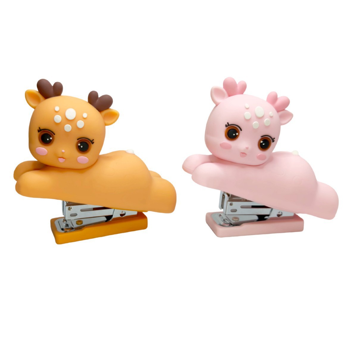 Cute Silicona Deer Mini Grapadora 24/6 Pequeña Grapadora creativa Conveniente Grapadora multifuncional para oficina